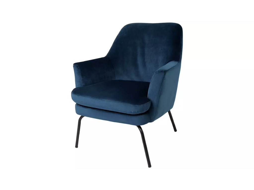 Habitat Celine Velvet Accent Chair - Blue