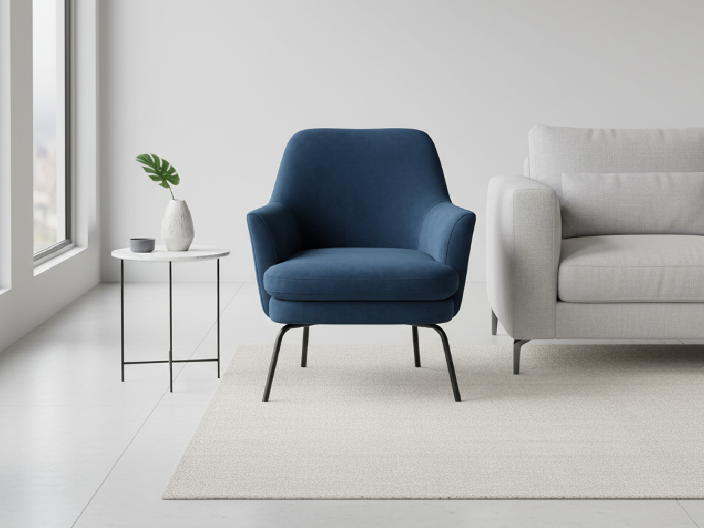 Habitat Celine Velvet Accent Chair - Blue