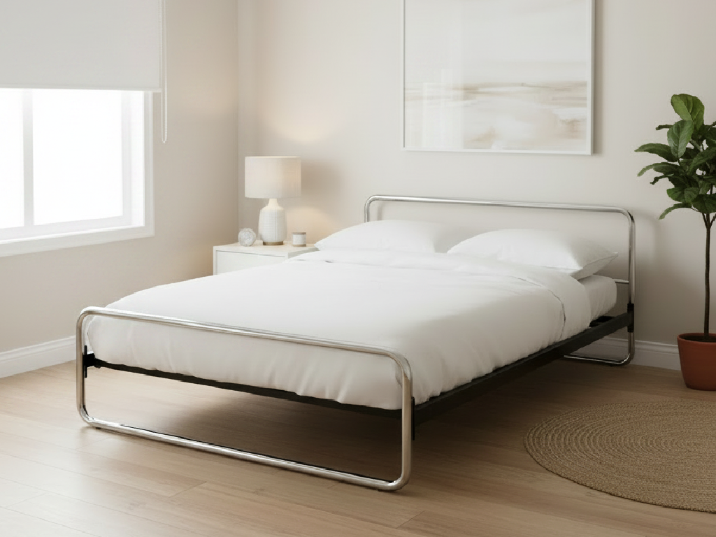 Habitat Albers Steel Double Bed Frame - Nickle