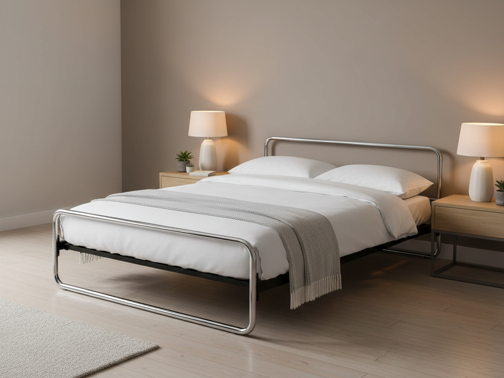 Habitat Albers Steel Double Bed Frame - Nickle