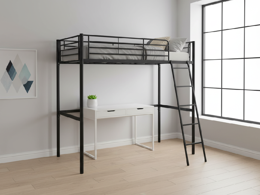 Riley High Sleeper Metal Bed Frame - Black