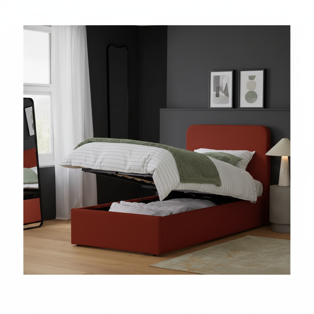 Habitat Chadwell Single End Lift Ottoman Bed - Rust