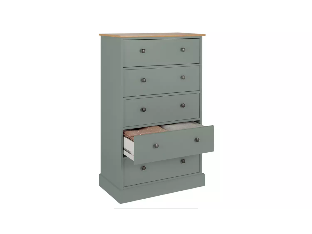 Kensington 5 Drawer Chest - Sage Green