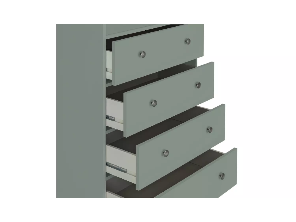 Kensington 5 Drawer Chest - Sage Green