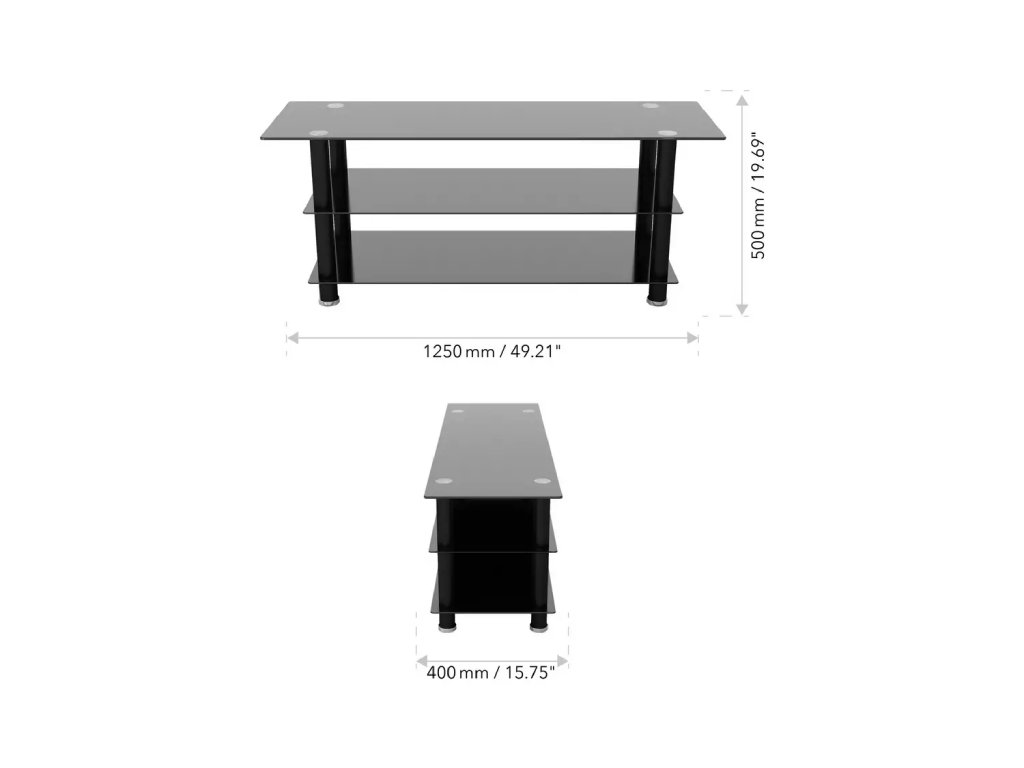 AVF Glass Up to 65 Inch TV Stand - Black (B-Grade)