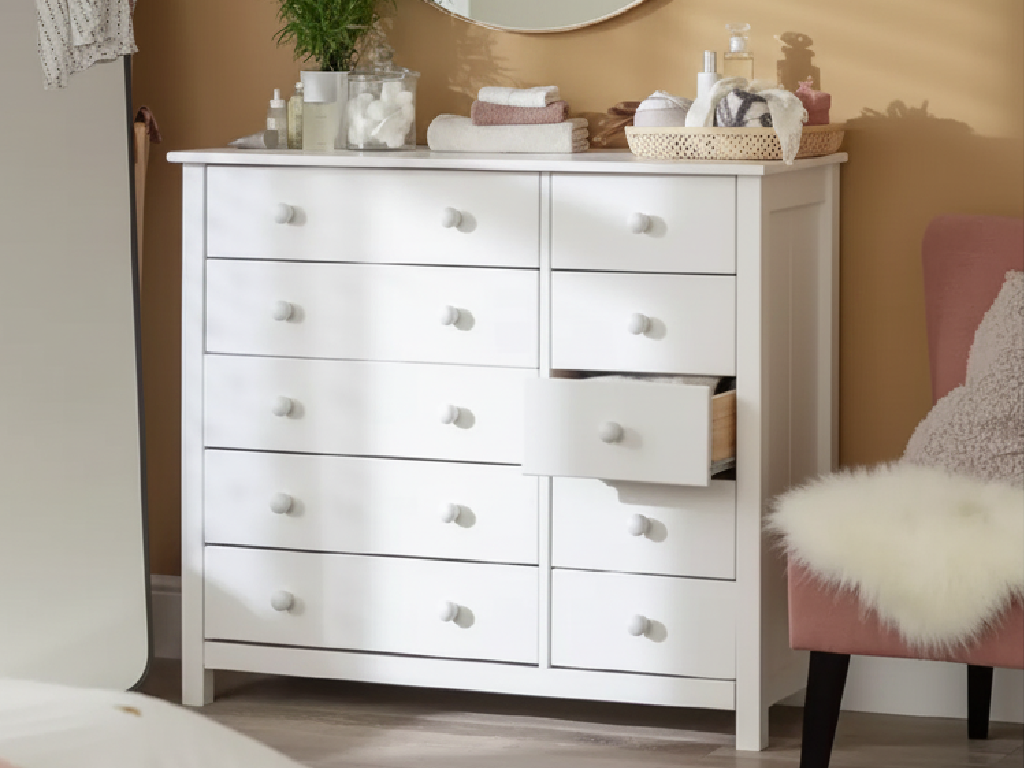 Scandinavia 10 Drawer Chest - White