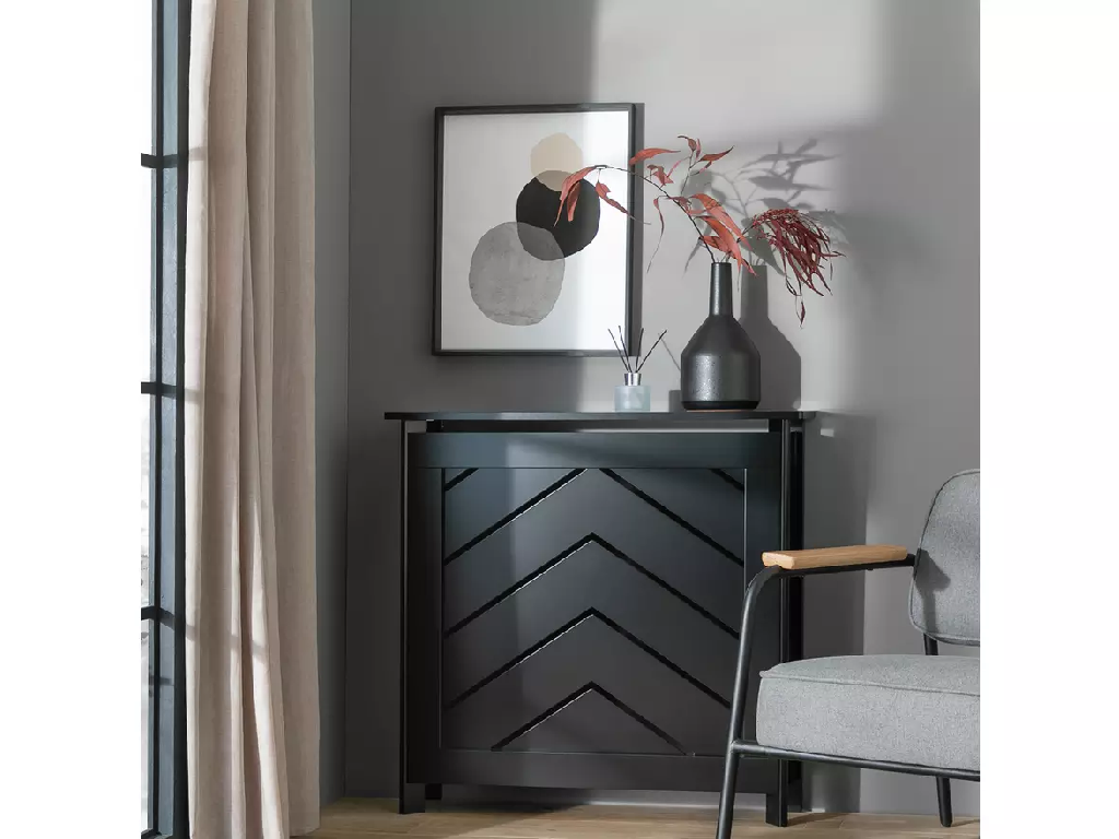 Habitat Chevron Mini Radiator Cover - Black