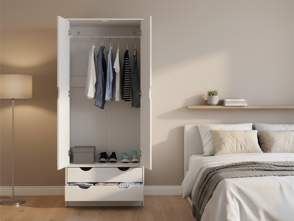 Habitat Kids Pagnell 2 Door 2 Drawer Wardrobe - White