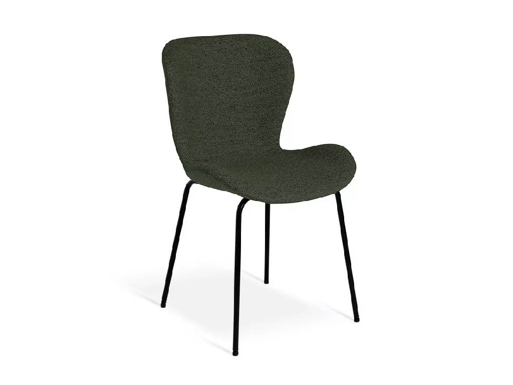 Habitat Etta Pair of Fabric Dining Chair - Green