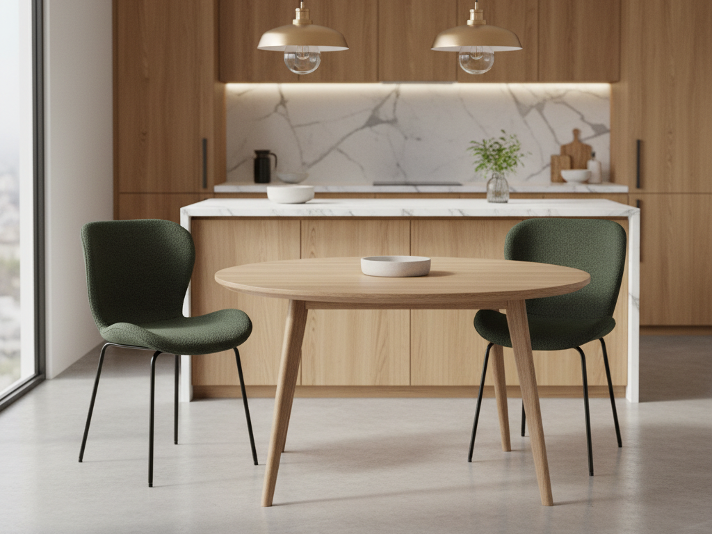 Habitat Etta Pair of Fabric Dining Chair - Green