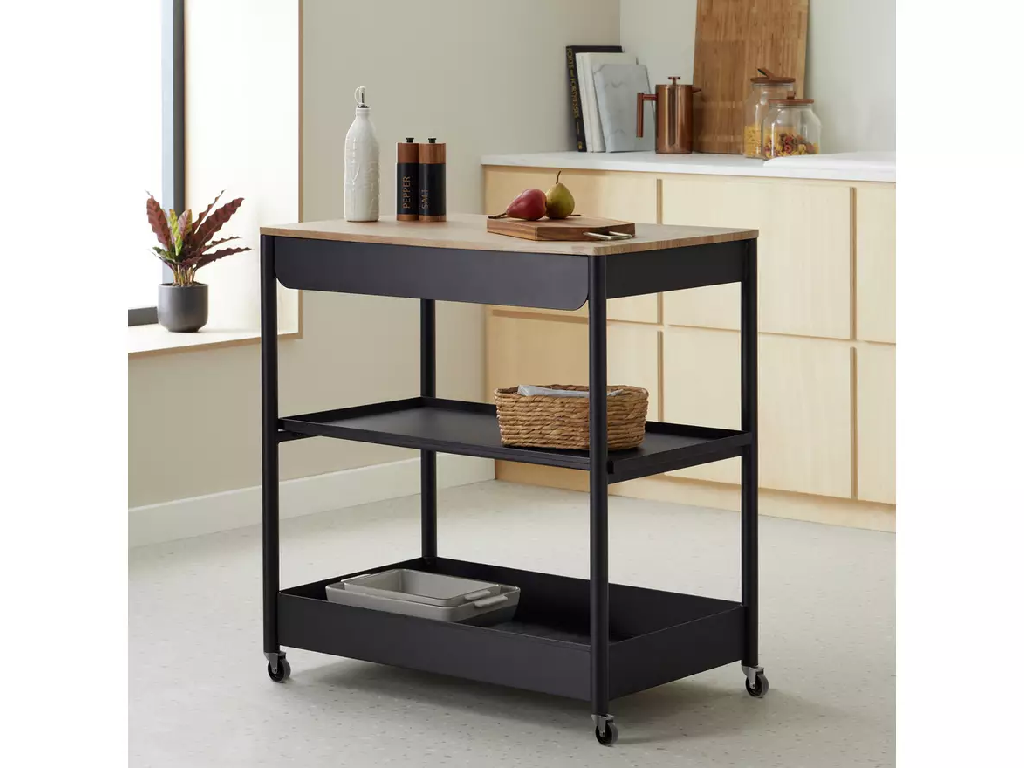 Habitat Kaylo Metal Kitchen Trolley - Black