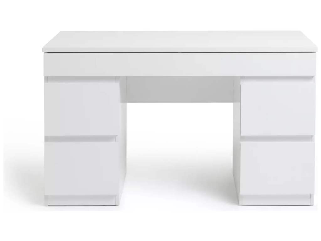 Jenson Double Pedestal Dressing Table-Matte White