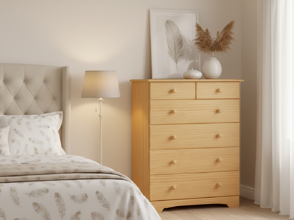 Nordic 6 Drawer Chest - Pine
