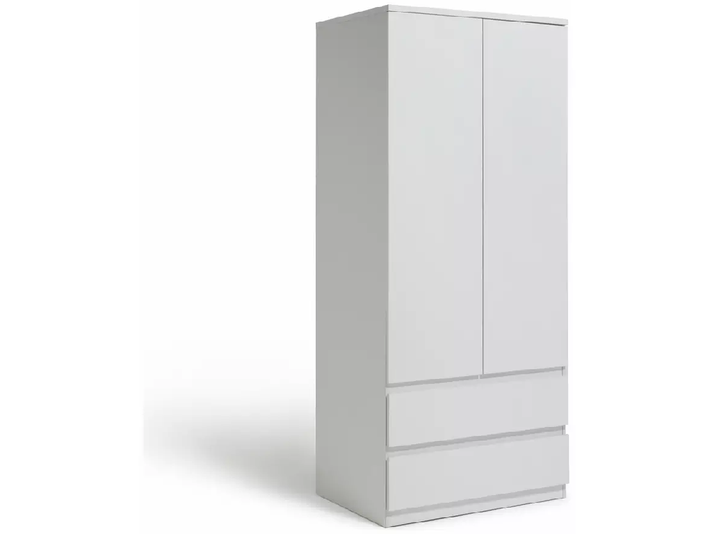 Jenson 2 Door 2 Drawer Wardrobe - Matte White