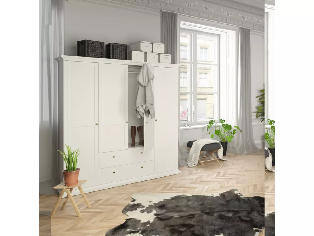 Tvilum Paris 4 Door 2 Drawer Wardrobe - White