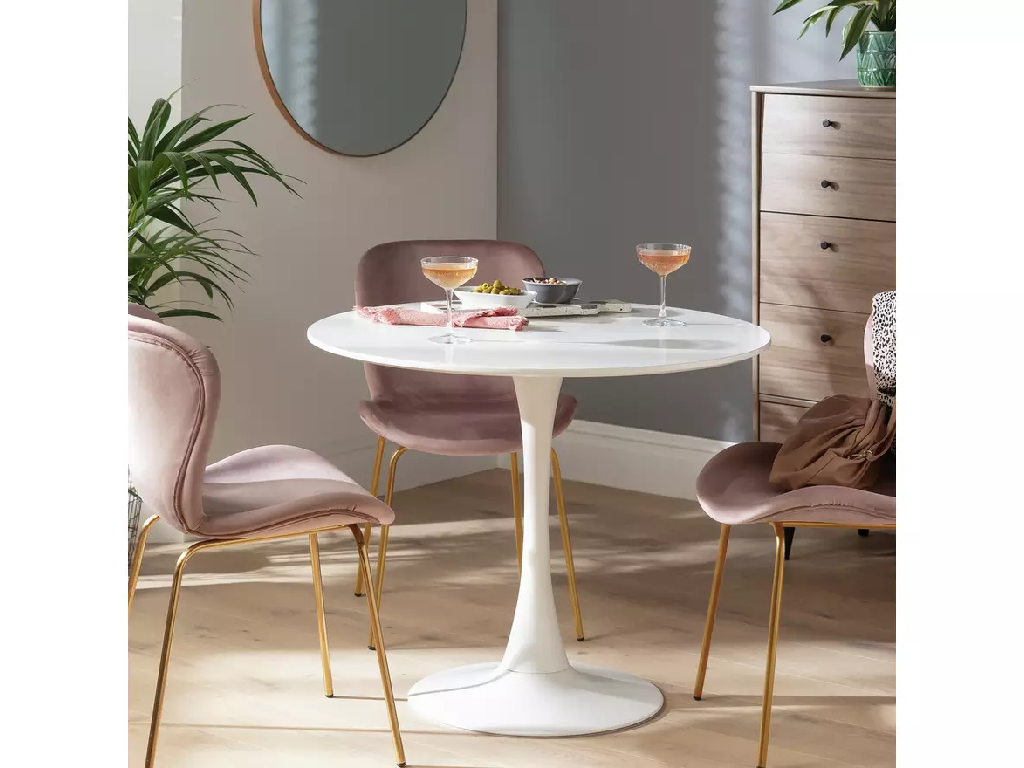Habitat Tulip 4 Seater Round Dining Table - White - (B-Grade)