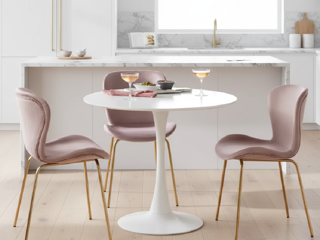 Habitat Tulip 4 Seater Round Dining Table - White - (B-Grade)