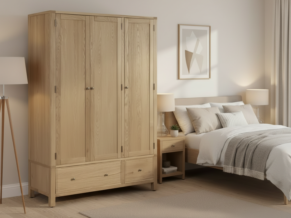 Habitat Finchley 3 Door Wardrobe - Oak