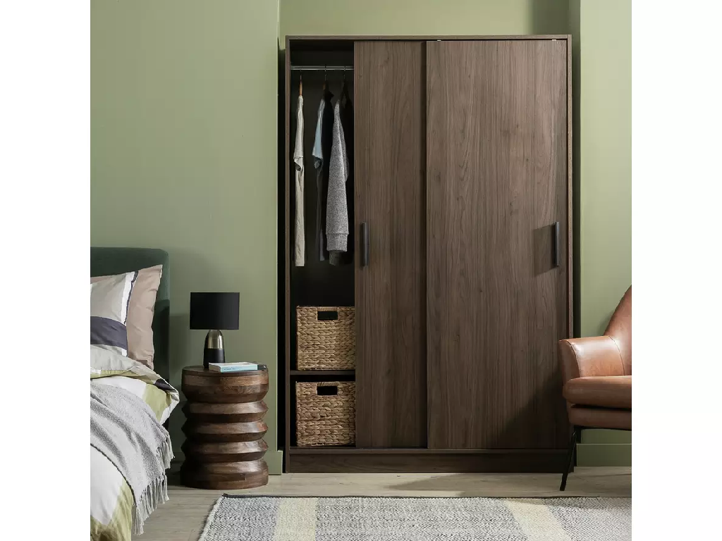 Nova 2 Door Sliding Wardrobe - Walnut - (B-Grade)