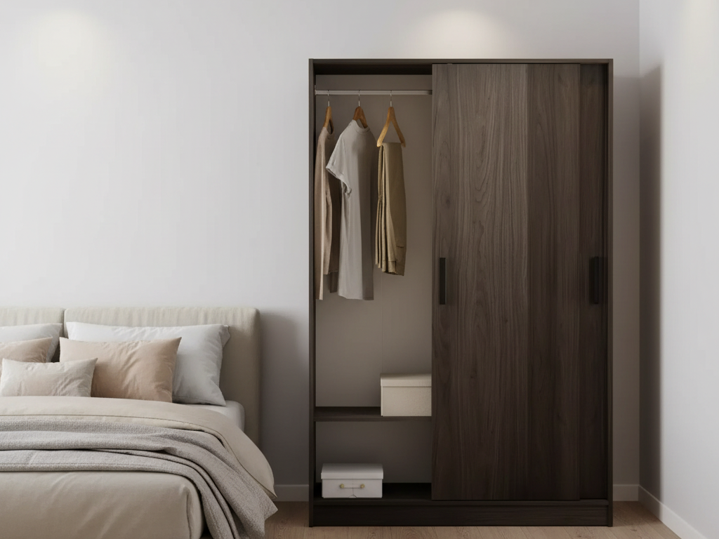 Nova 2 Door Sliding Wardrobe - Walnut - (B-Grade)