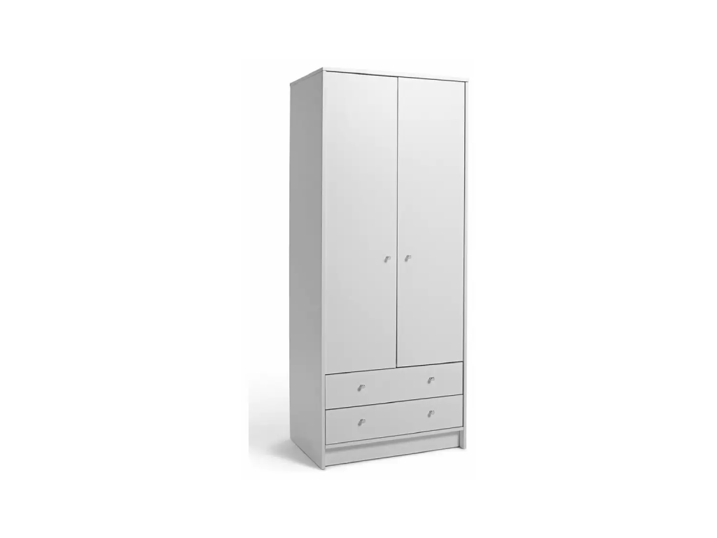 Mailbu 2 Door 2 Drawer Wardrobe - White
