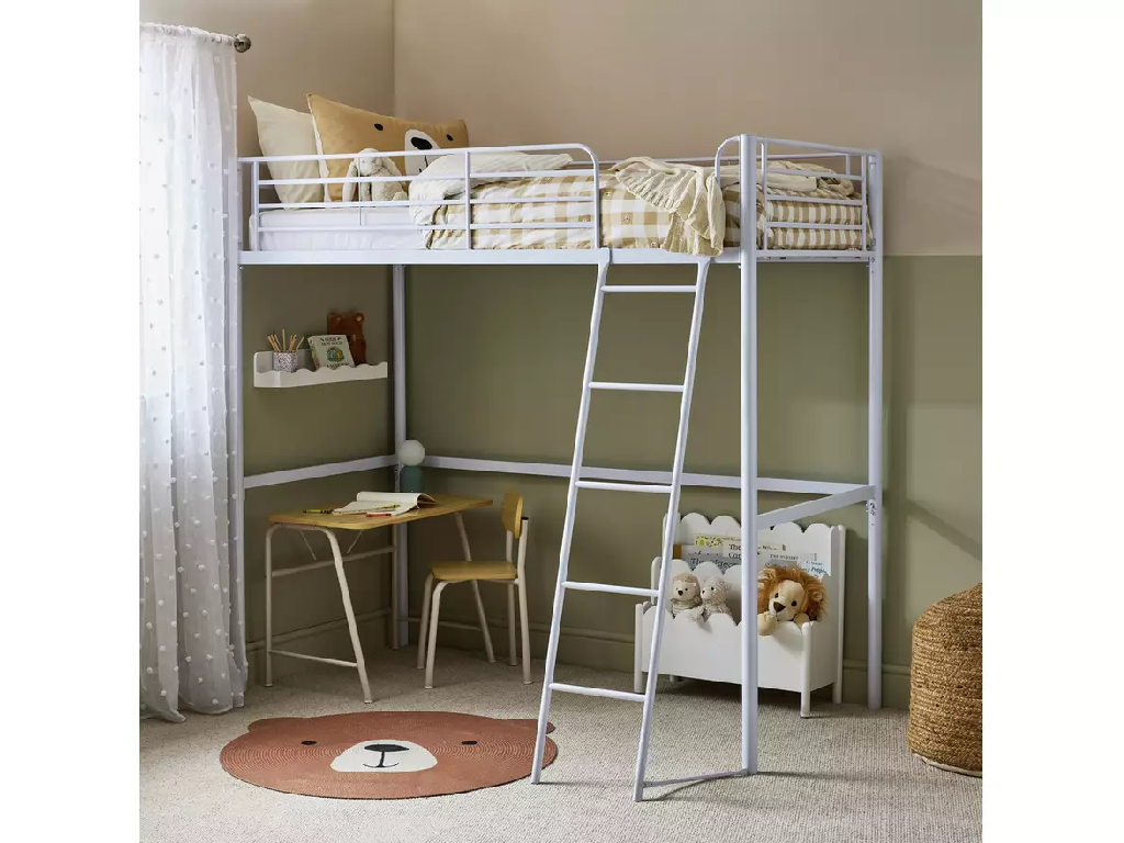 Riley High Sleeper Metal Bed Frame - White