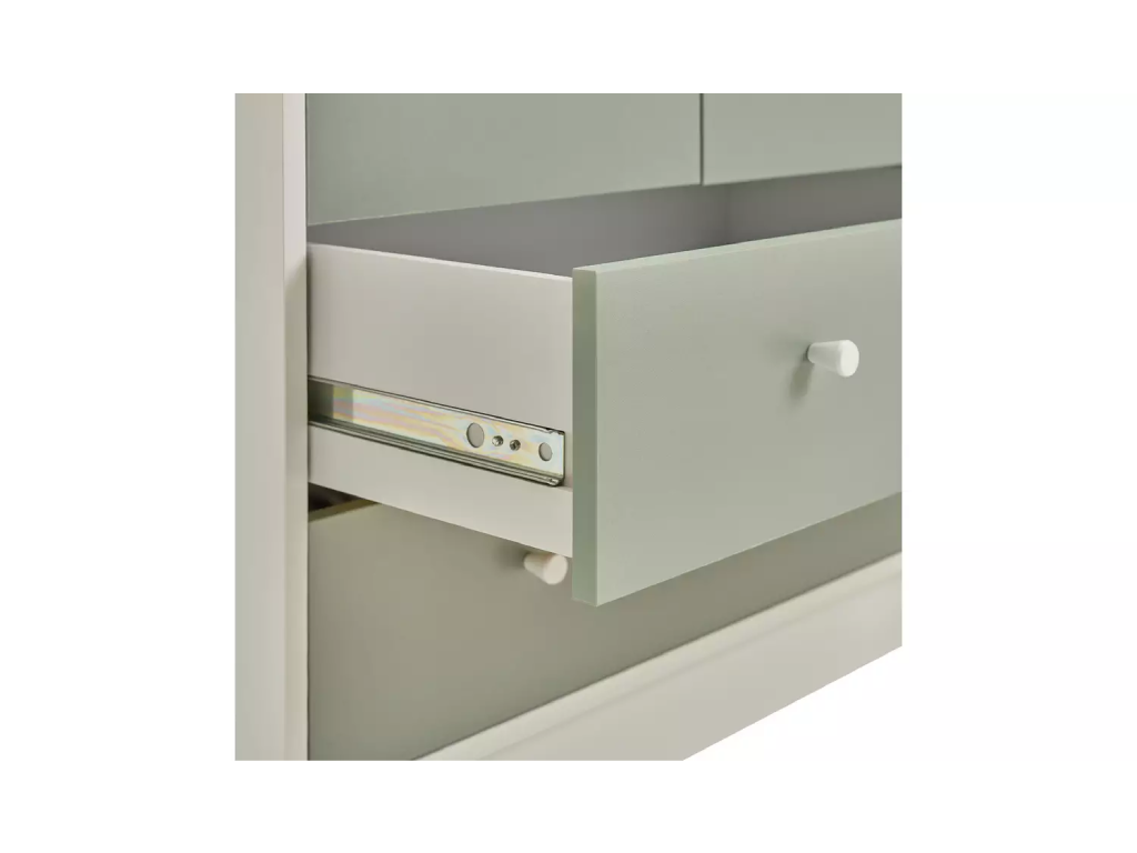 Malibu 2 Door 2 Drawer Wardrobe - Green and White (B-Grade)