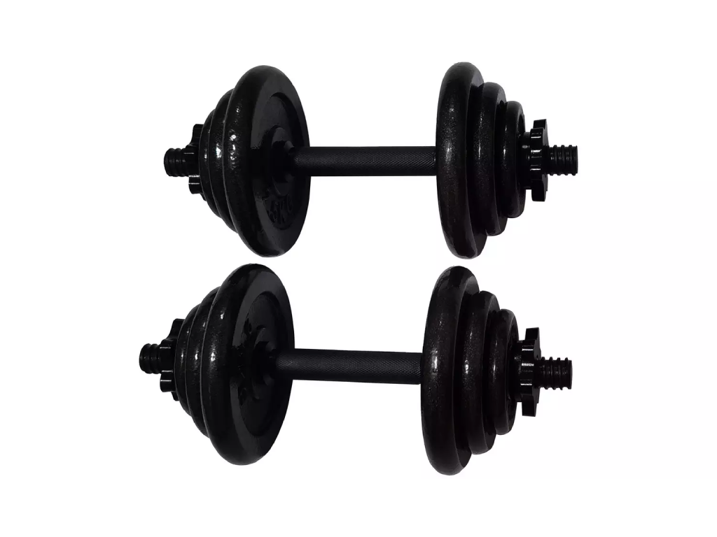 Opti 50KG Cast Iron Barbell Dumbbell Set