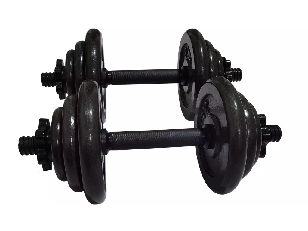 Opti 50KG Cast Iron Barbell Dumbbell Set