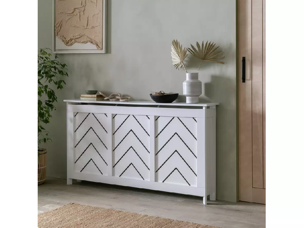 Habitat Chevron Large Radiator Cover - White