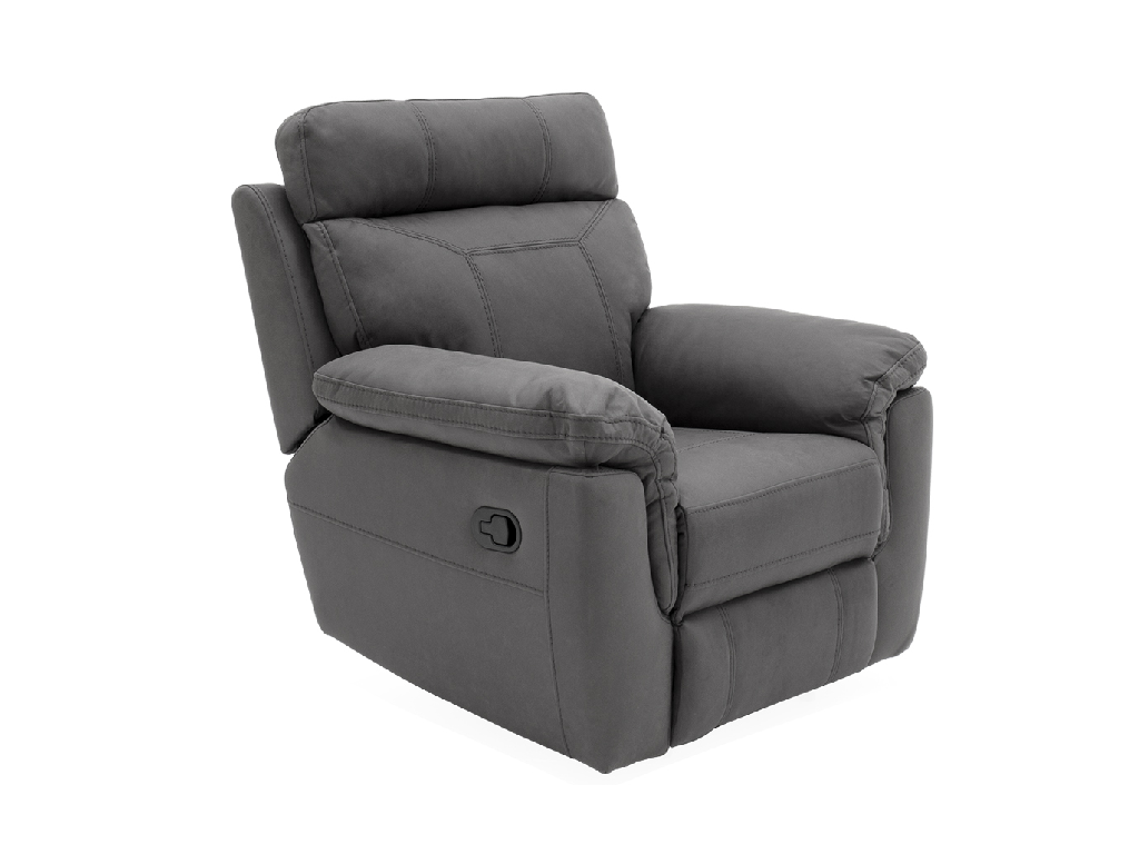 Baxter 3 Seater Fixed + 1 + 1 Manual Recliner Set - Fabric - Grey