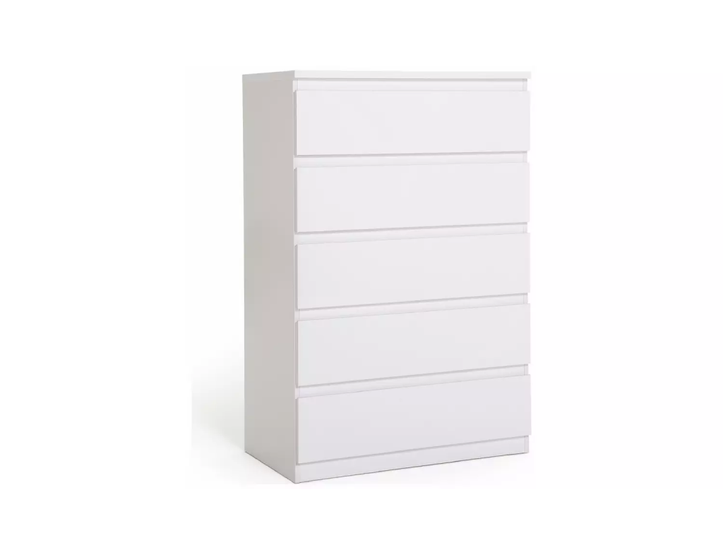 Jenson 5 Drawer Chest - White Gloss
