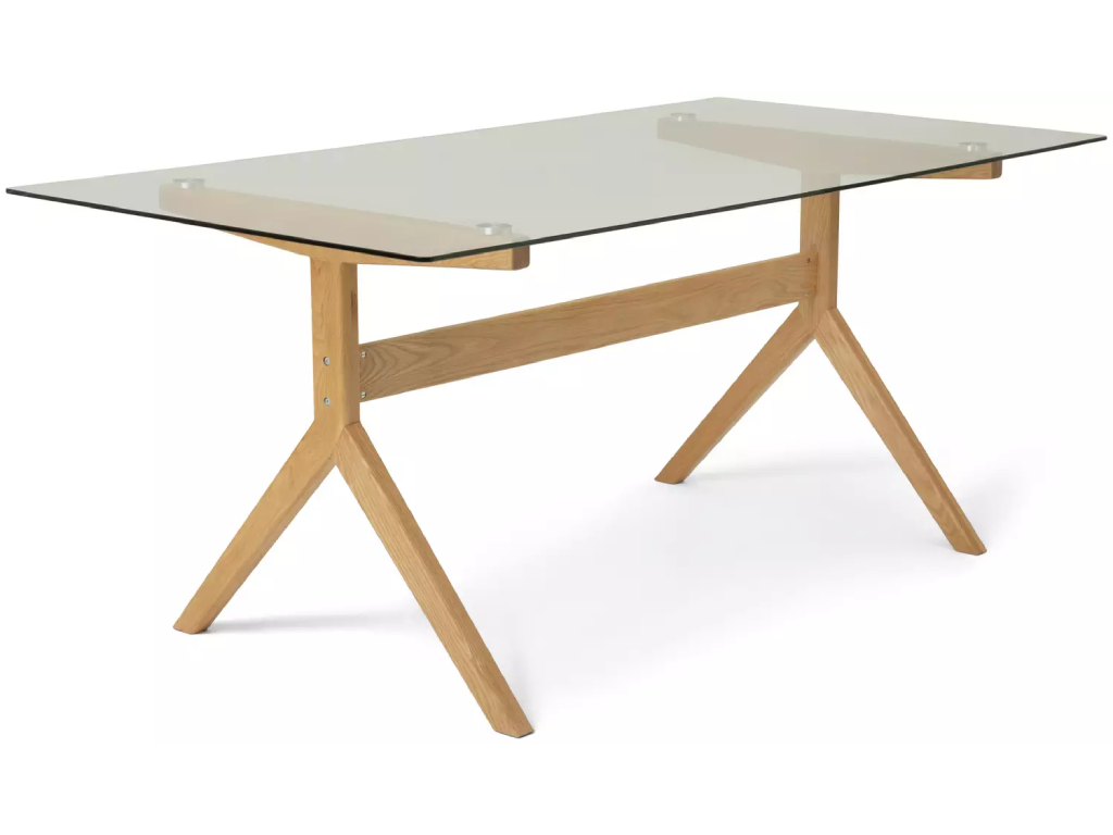 Habitat Zela Glass 6 Seater Dining Table + 6 Beni Chairs