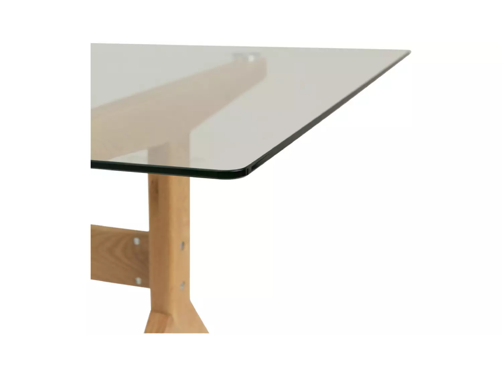 Habitat Zela Glass 6 Seater Dining Table + 6 Beni Chairs