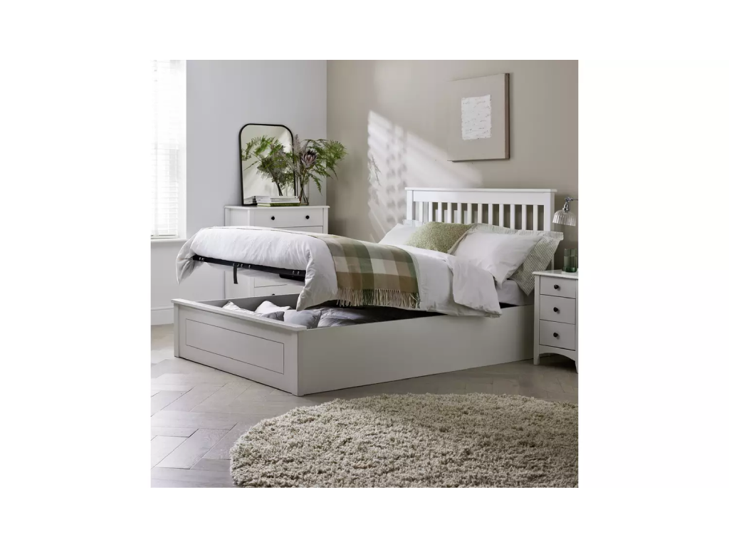 Aspley Small Double Wooden Ottoman - White