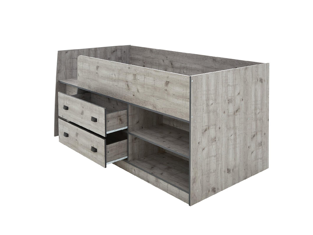 Jackson Mid Sleeper Bed - Grey Or Rustic Pine
