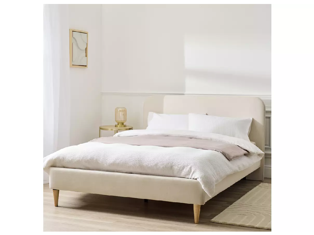 Mya Double Fabric Bed Frame - Natural