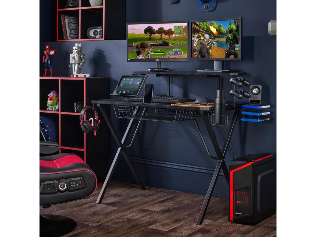Virtuoso Ultimate Gaming Desk in Black Furnish In Style
