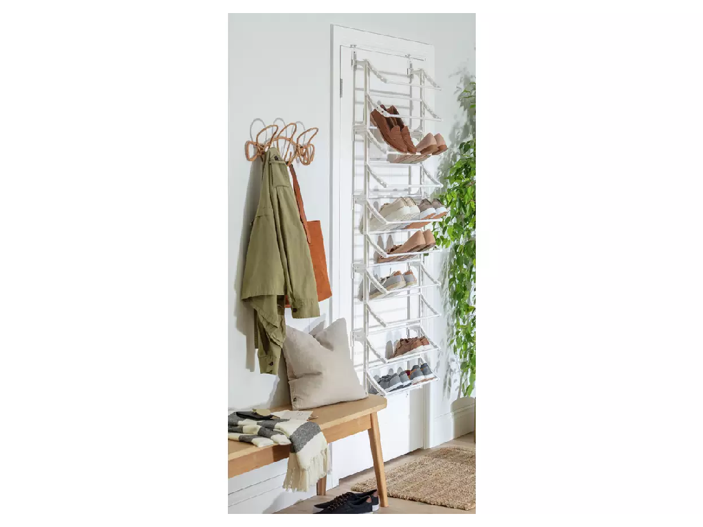 Lloyd Pascal Hanging 10 Shelf Shoe Storage Rack - White