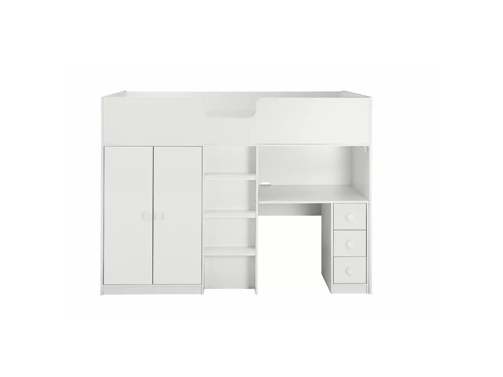 Habitat Jackson Shorty High Sleeper Bed Frame - White + Mattress
