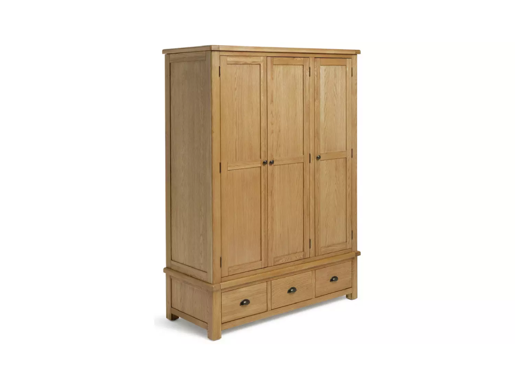 Kent 3 Door 3 Drawer Wardrobe - Oak