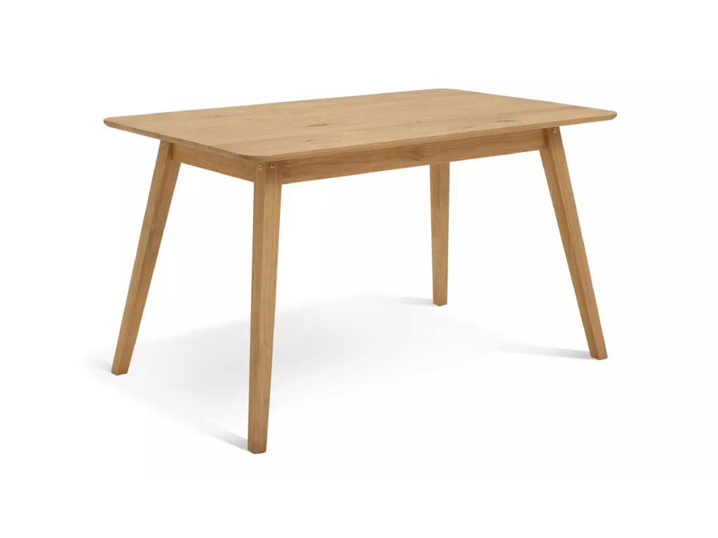 Habitat Parry Solid Wood Dining Table & 2 Natural Benches