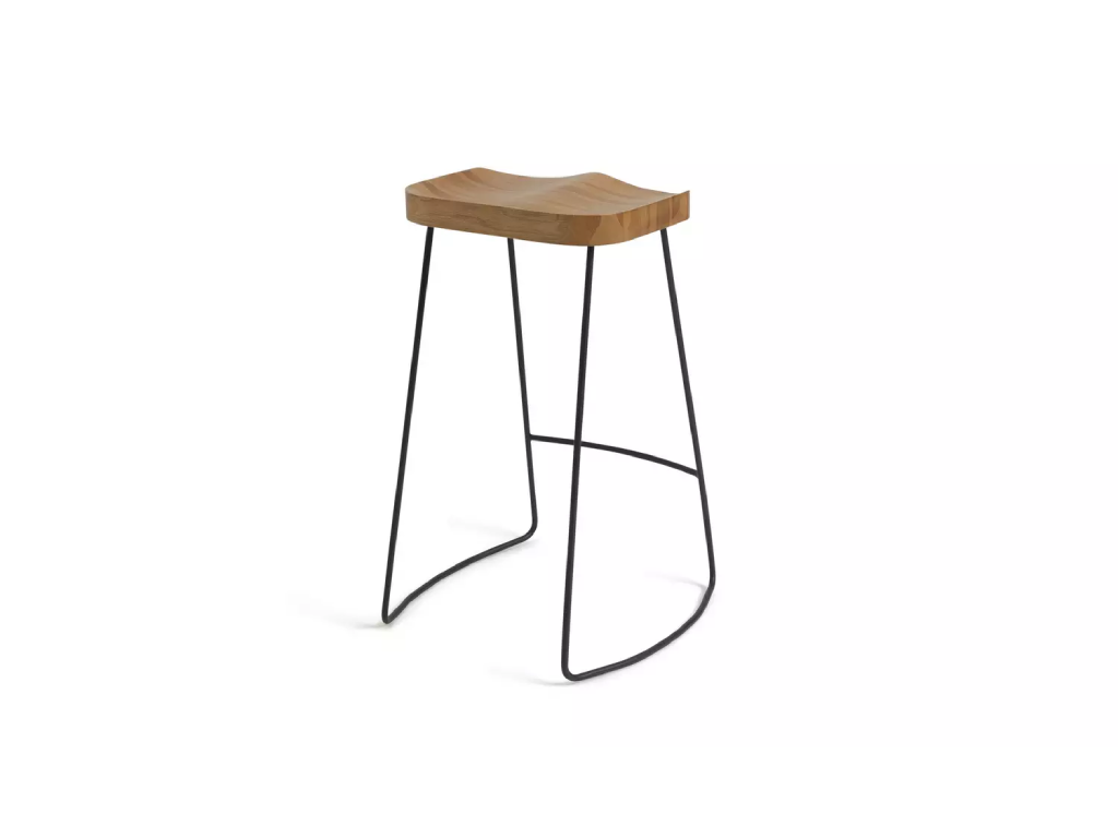 Arte Metal Bar Stool - Oak