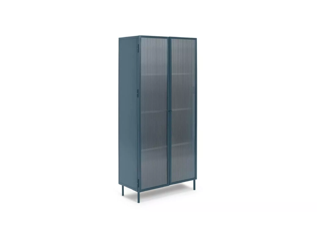 Habitat Morillo 2 Door Glass Display Cabinet - Blue