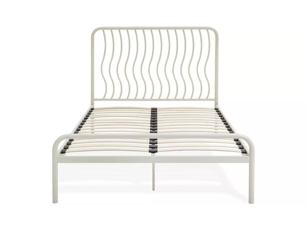 Habitat Wave Kingsize Metal Bed Frame - Off White