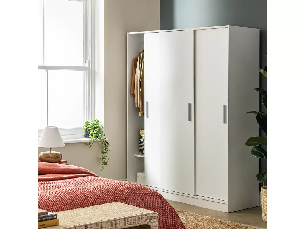 Nova 3 Door Sliding Wardrobe - White