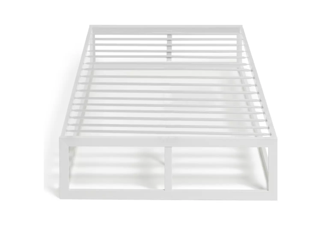 Platform Single Metal Bed Frame - White (B-Grade)