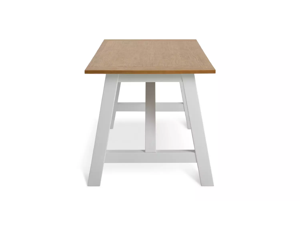 Habitat Burford White Dining Table & 2 White Benches