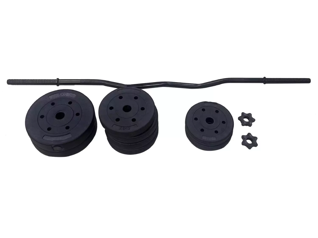 Opti Z Curl Vinyl Barbell Weight Set - 25kg