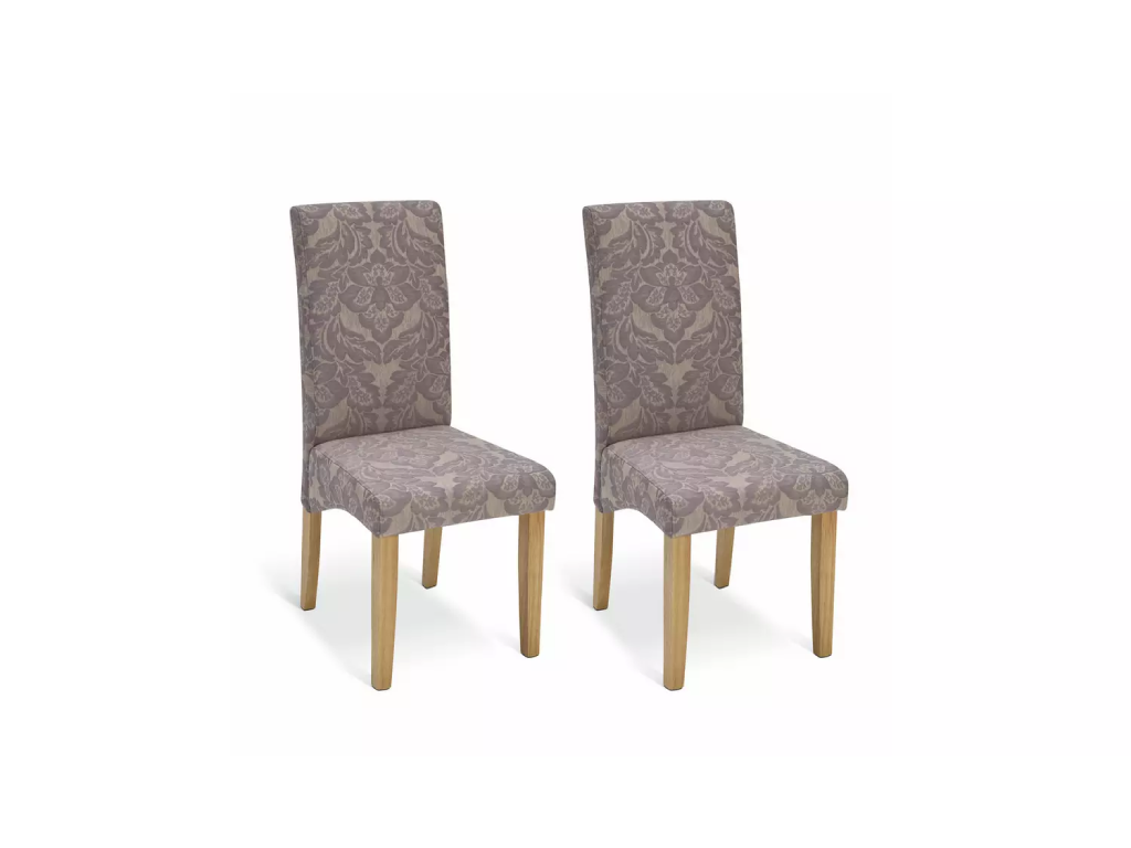 Habitat Drio 4 - 10 Seater Oak Dining Table - Natural + 6 Damask Chairs -